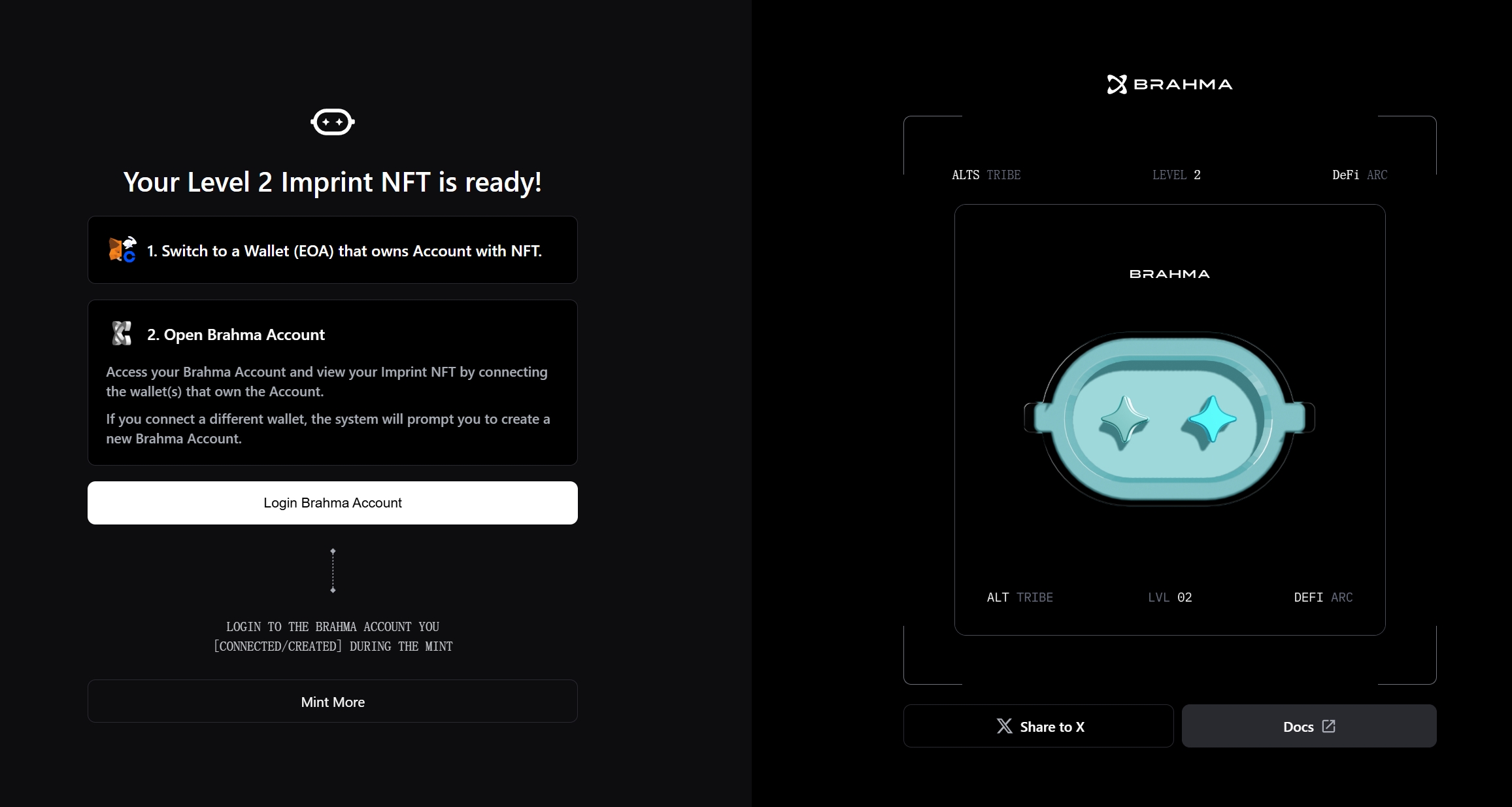 Brahma Imprint NFT 活动,免费铸造NFT,通过坚持交互升级,解锁确定空投!